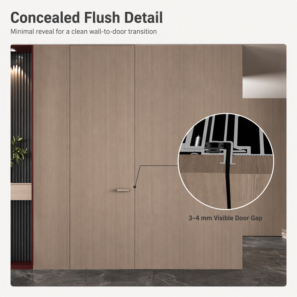 Modern Minimalist Invisible Aluminum Frame Interior Door Frameless Door Concealed Door