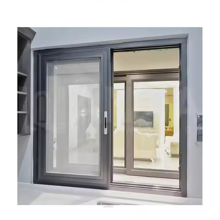 New Model Aluminium Sliding Window with Folding Plastic Frame Price Feature From China Supplier