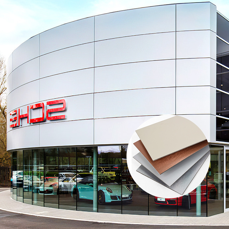 Aluminum Exterior Luxury Engineering Applications ACP Sandwich Panel Door Composite Sliding Curtain Wall Fireproof Antibacterial