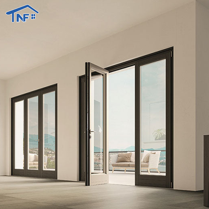 Modern Style Aluminum Double Tempered Frosted Glass Bathroom/Bedroom/Toilet Door Manual Opening for Hotels