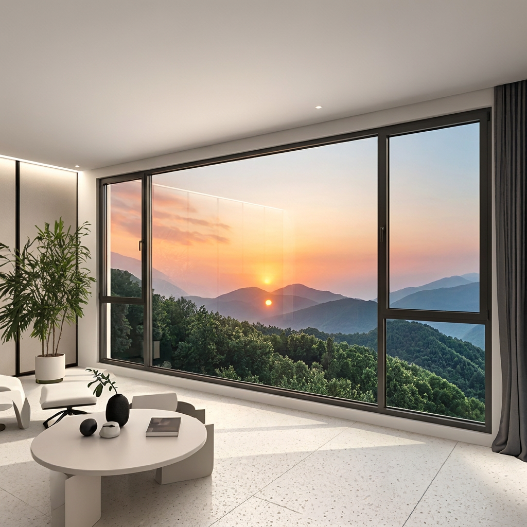 110 Casement Window Integrated Screen Thermal Break Flush Interior Exterior Tempered Hollow Glass