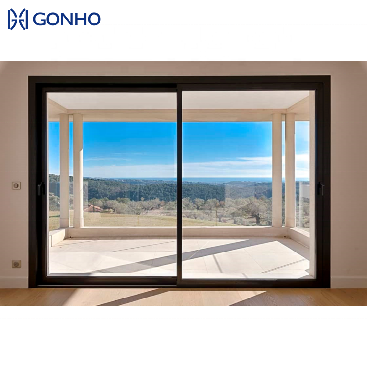 Big Glasses Standing Bulletproof Double Glazing Energy Efficient Aluminum Sliding Door and Window
