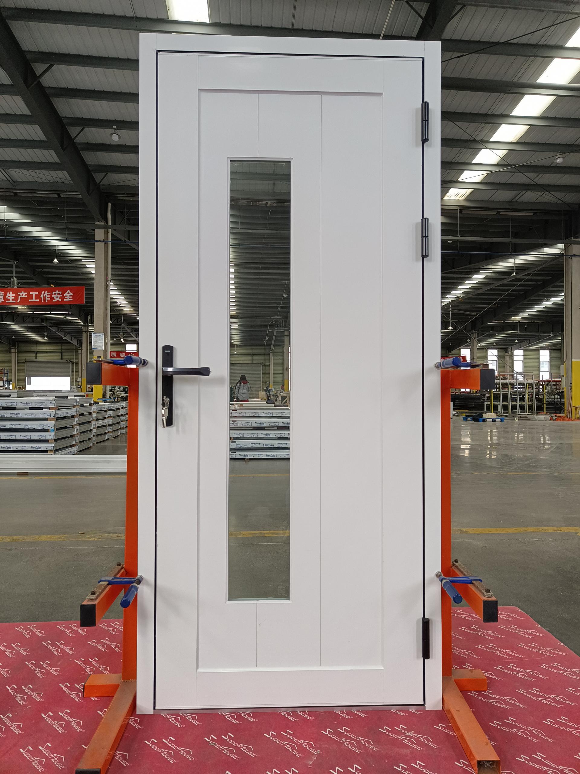 Superhouse NFRC/FPA Hurricane Proof Impact Rated Aluminum Swing Door Aluminium Plate Door Customized Color Hinged Door