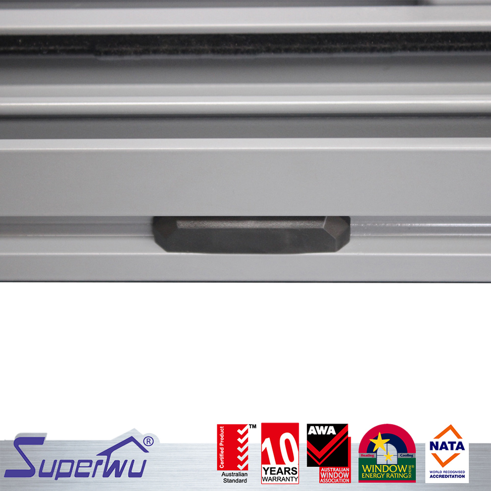 SUPERWU NFRC Standard Modern Architectural Design Aluminium Sliding Doors Double Glazed With Louver