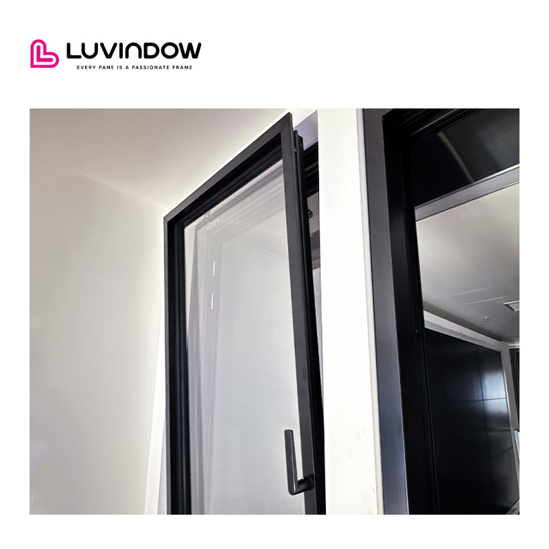 Luvindow Narrow Frame Aluminum Windows Exterior Full Glass Double Glazing Tilt Turn Windows for Residential Use Ventilation