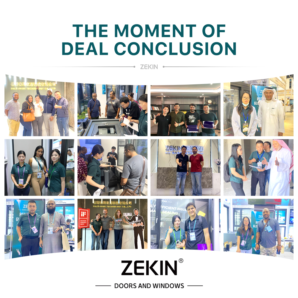 ZEKIN AS2047 NFRC Certification Double Glass Stacker Doors Engineering Project Exterior Aluminum Sliding Doors with Screen Mesh