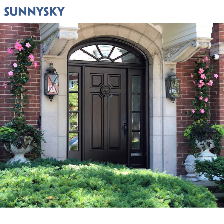 Sunnysky Building House Entrance Swing Door Villa Aluminum Casement Door With Mosquito