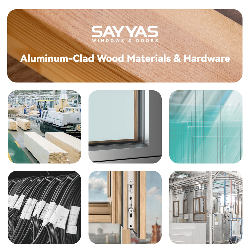 Sayyas Windows F120 Luxury European Style Soundproof Triple Glazed Tilt and Turn Window Aluminum Clad Wood Window