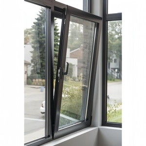 Customized Modern Double Layer Glass Aluminum Tilt and Turn Casement Window