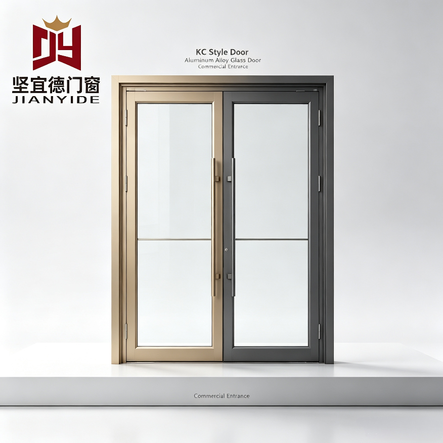 Aluminum Swing Door For Apartment/Hotel Use-High Durability Soundproof &amp; Weatherproof Modern Design Powder Coated Surface