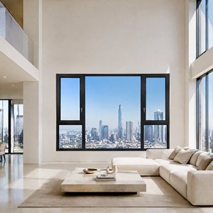 Modern Thermal Break Aluminum Casement Window Flush Screen Design