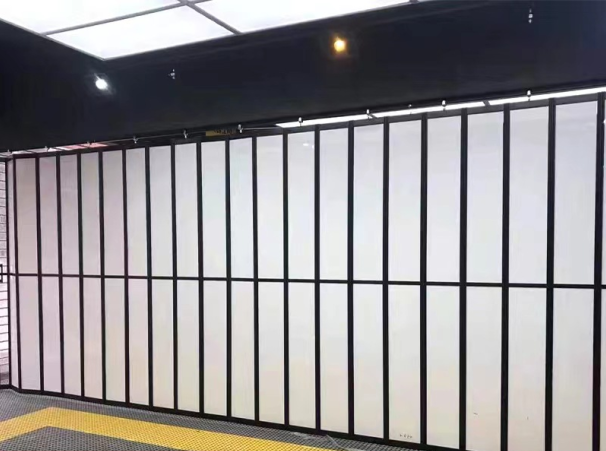 Shopping Mall Shop Aluminum Alloy Arc Transparent PVC Crystal Door Frosted Partition Car Beauty Interior Folding Door