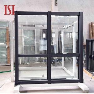 Floor Ceiling Fixed Aluminum Alloy Window Stainless Steel Horizontal Louver Design Double Glass Soundproof Heat Insulation