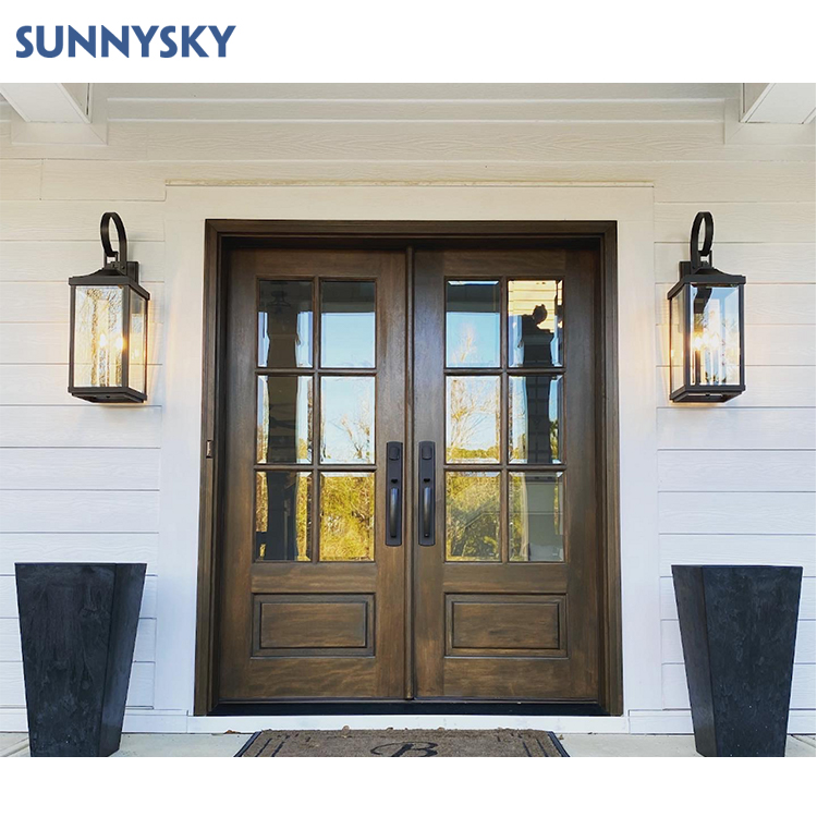 Sunnysky Building House Entrance Swing Door Villa Aluminum Casement Door With Mosquito
