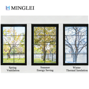 Energy Saving Thin Profile Black Aluminum Casement Windows