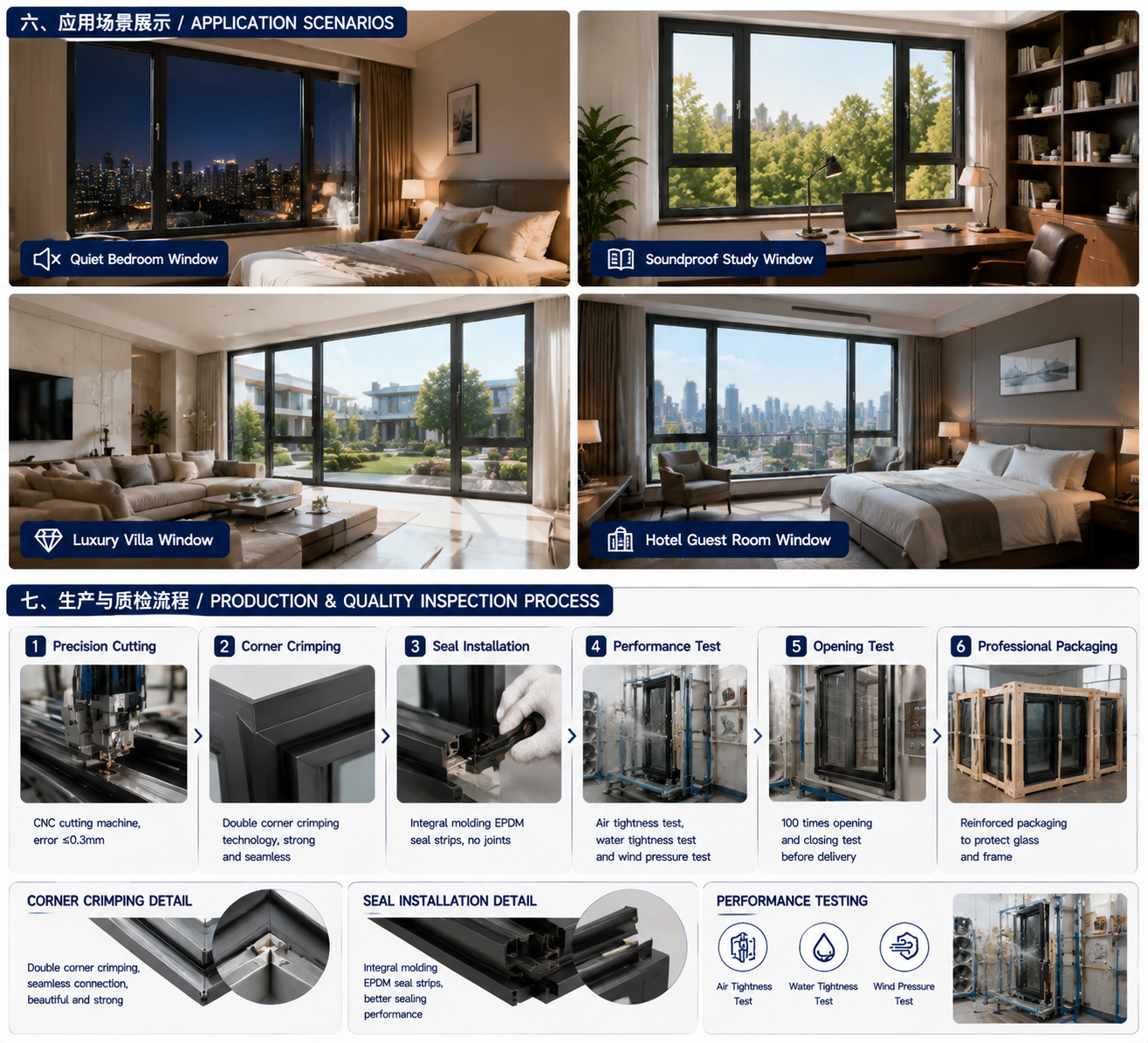 Hurricane Proof Thermal Break Aluminum Window Hinges Energy Efficient Windows Aluminum Window Casement Windows and Doors