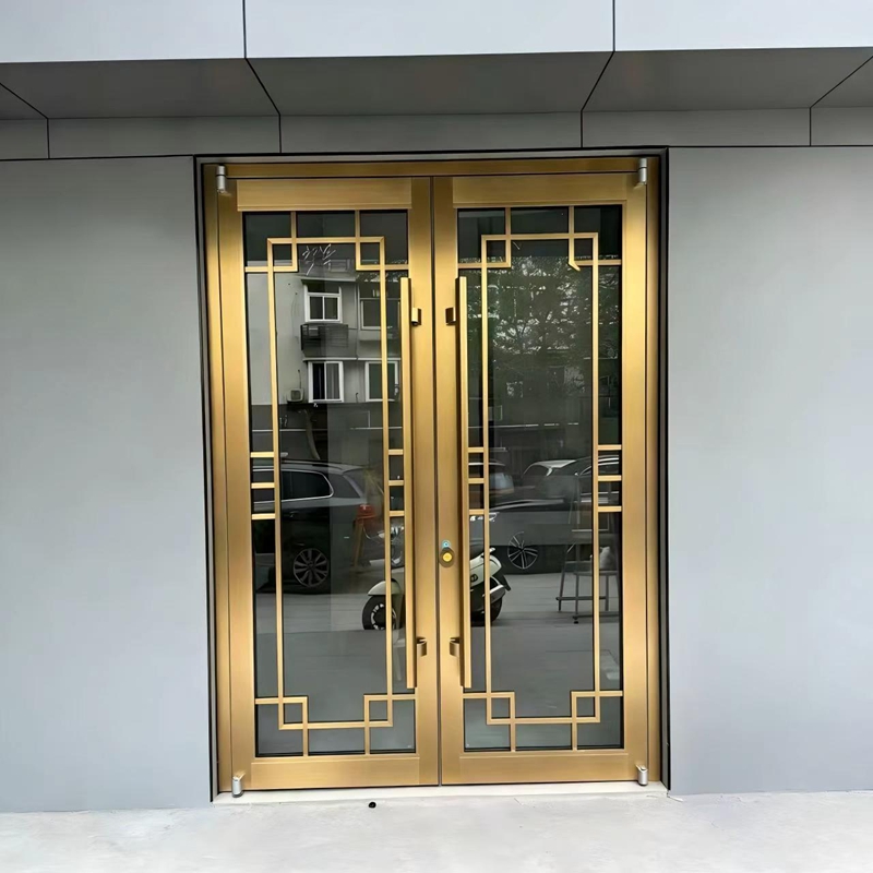 KFC Shop Front Door Aluminum Single Swing Glass Entry Door Aluminum KFC Door for Commercial Main Entrance