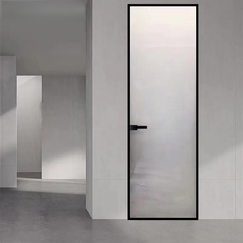Breathable Modern Manual Aluminum Bathroom Door Half-Glass Ventilation Grille for Natural Light Waterproof/Heat Insulation