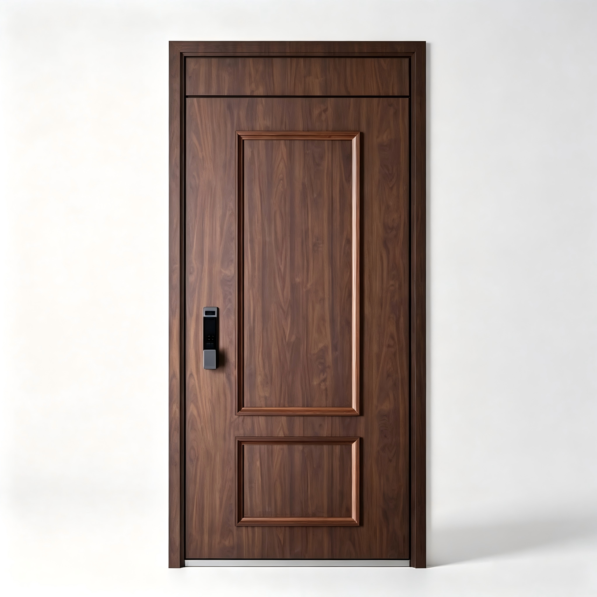 Aluminum Carved Entry Door Wood Grain Finish CNC Pattern Anti Theft Tempered Glass Waterproof Luxury Villa OEM Custom