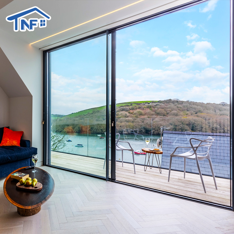 Modern Glass Sliding Door Soundproof Slim Frame Tempered Glass Exterior Aluminum Patio Sliding Doors for Houses