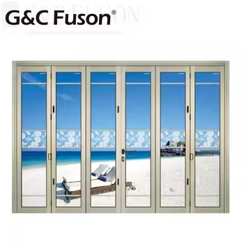 Wholesale New Products 10 Years Warranty Wholesale Exterior Patio Black Folding Aluminum Frame Glass Stack Bifold Door