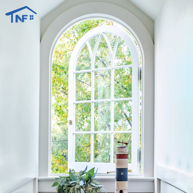 Aluminium Double Gazed Arched Window With Grills