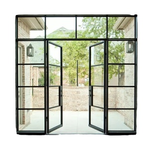 Black Aluminium Crittall French Patio Glass Doors