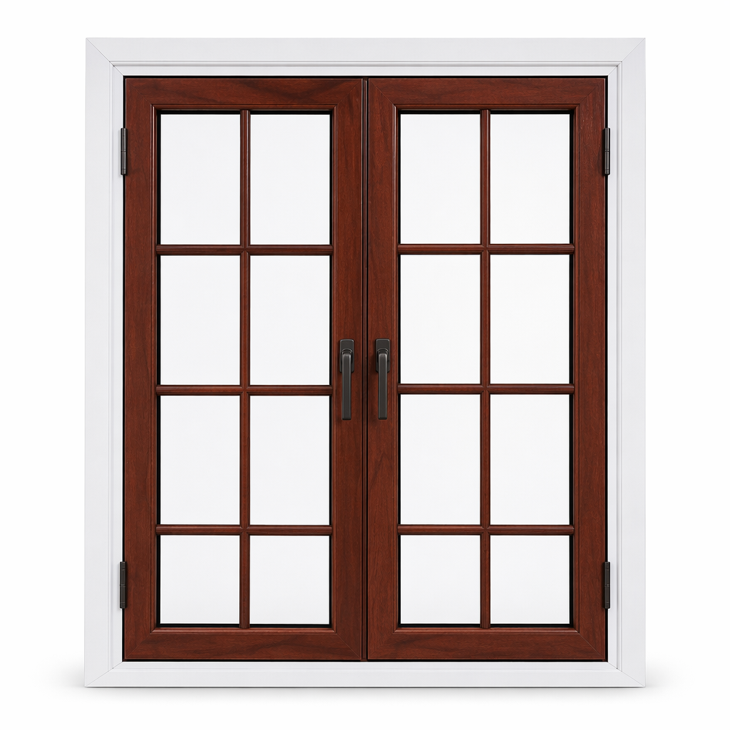 Aluminum Clad Wood Exterior Window Handcrafted Timber Warmth Industrial Grade Aluminum Shell Dual Protection Elegance Beauty