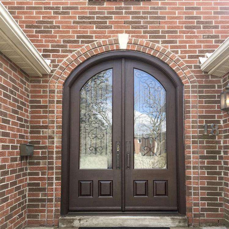 Luxury Wood & Glass Double Door