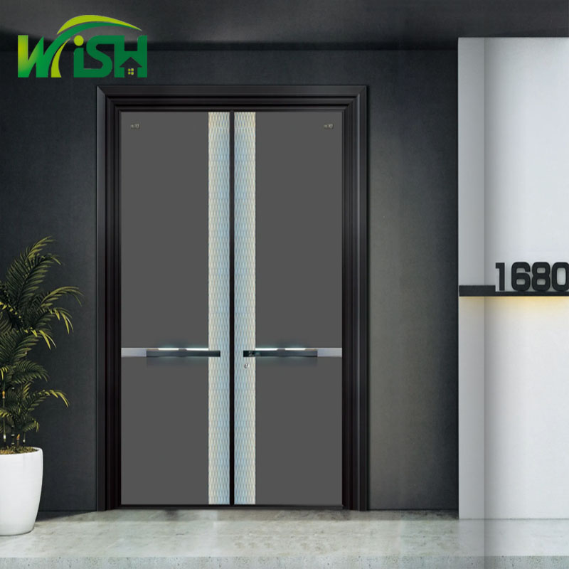 Modern Style Residential Heavy Duty Cast Aluminum Entrance Door Exterior Aluminum Security Entrance Doors