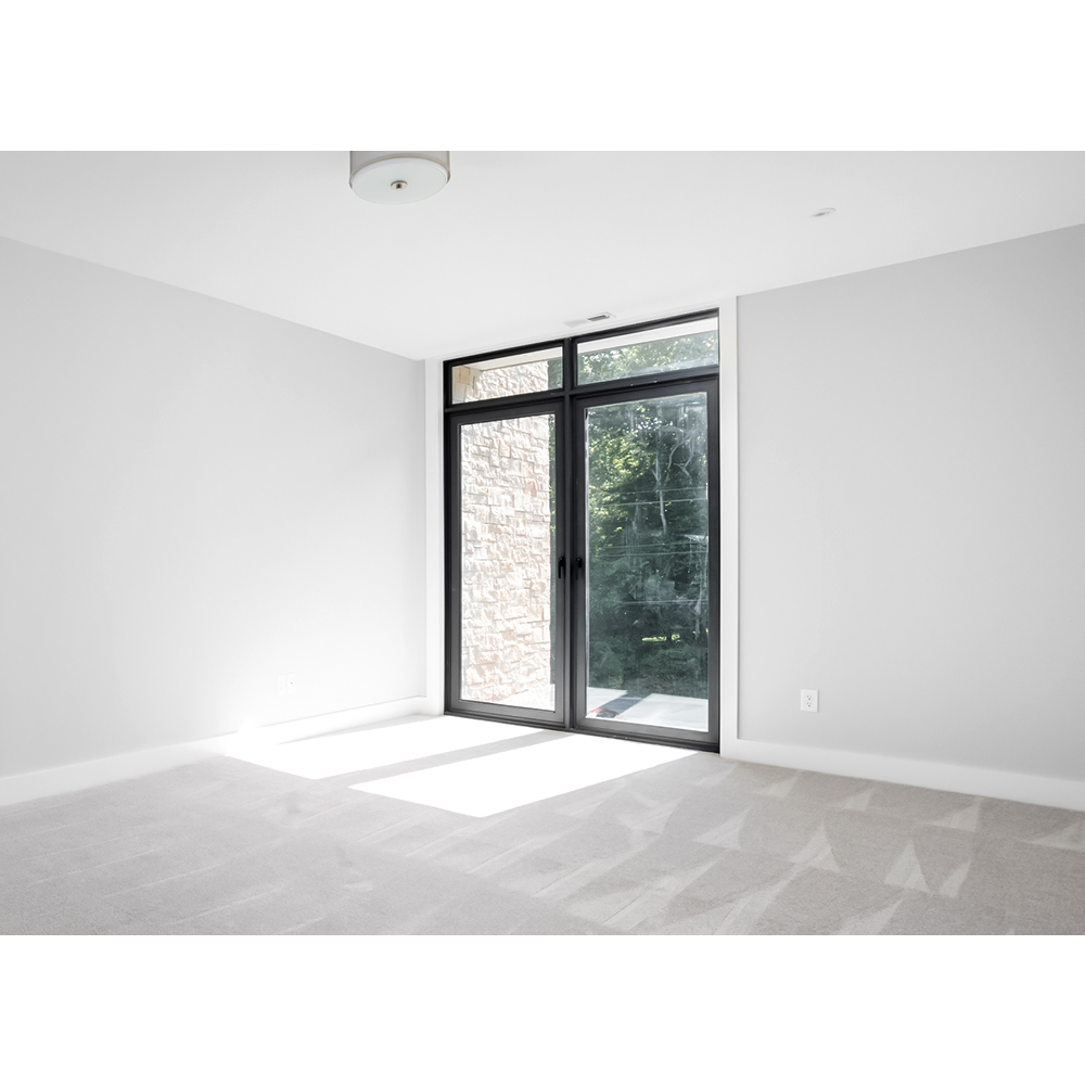 Contemporary Black Aluminum Double Swing Exterior Door with Slim Line Profile and Airtight Sealing for European Market
