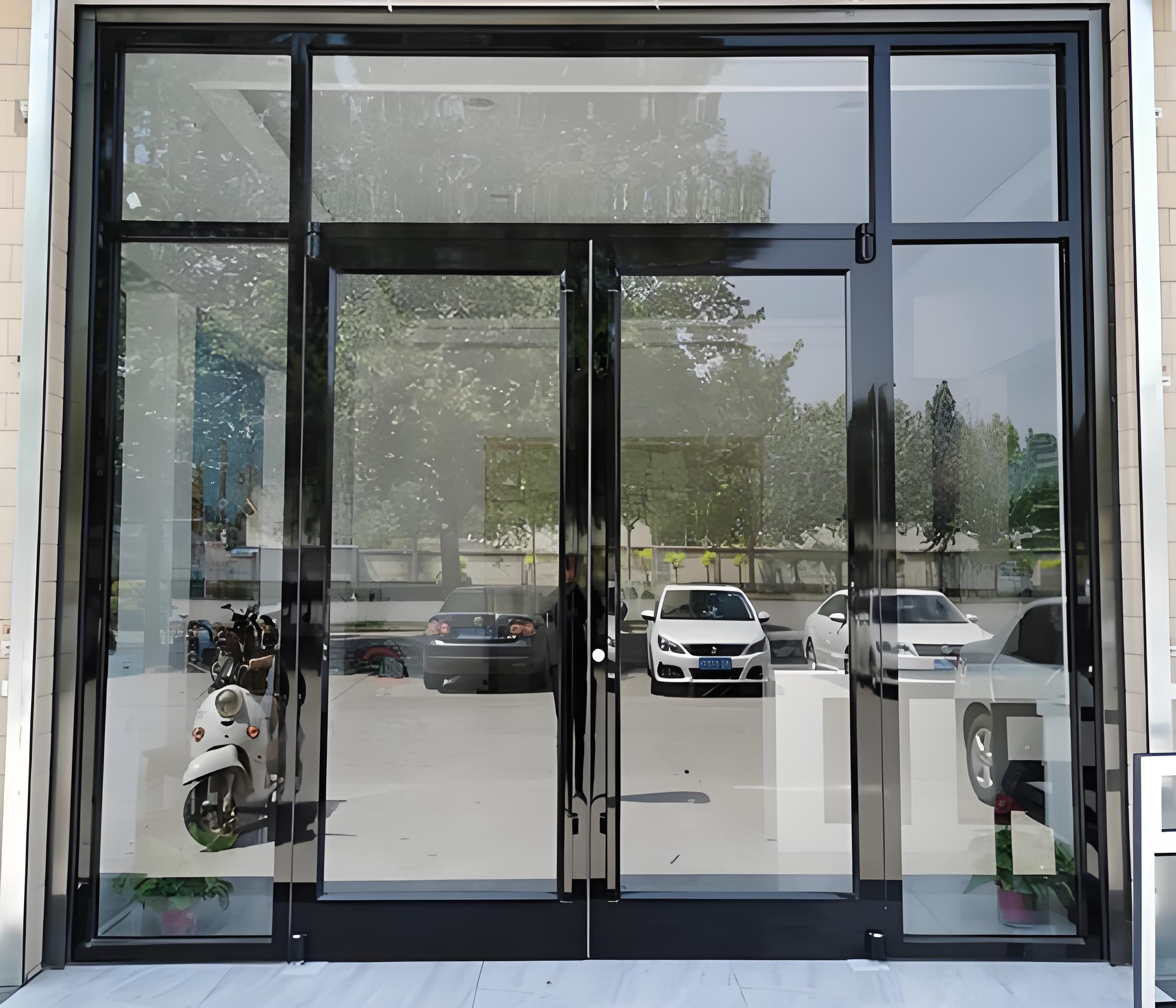 Commercial Kfc Shop Front Door Aluminum Entry Single Swing Glass Entry Door Aluminum KFC Door For Commercial Main Entrance