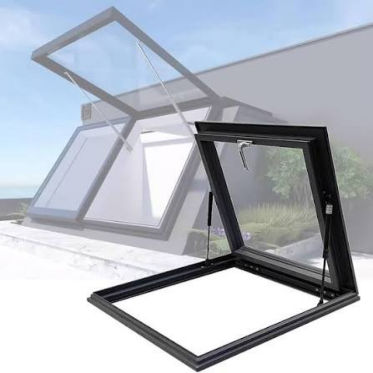 Black Aluminum Pitched Roof Skylight Awning Double Glazed Waterproof Built in Roller Blind Custom Size for Villa House