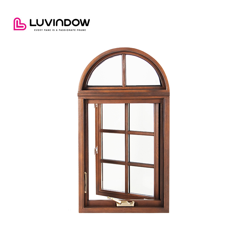 Manufactures NFRC Certified American Style Texas Aluminium Double Glass Window Aluminum Clad Wood Crank Casement windows