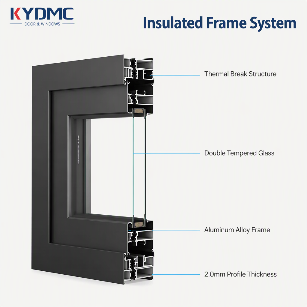 Thermal Break Exterior Bi Folding Door Aluminum Patio Bifold Doors Outdoor Garden Black Frame Accordion Folding Glass Door