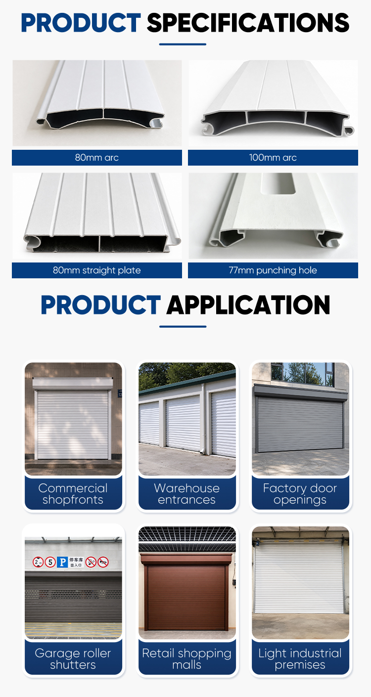 Heavy Duty Industrial Grade Aluminum Rolling Steel Door for Commercial Building Security and Factory Warehouse Protection