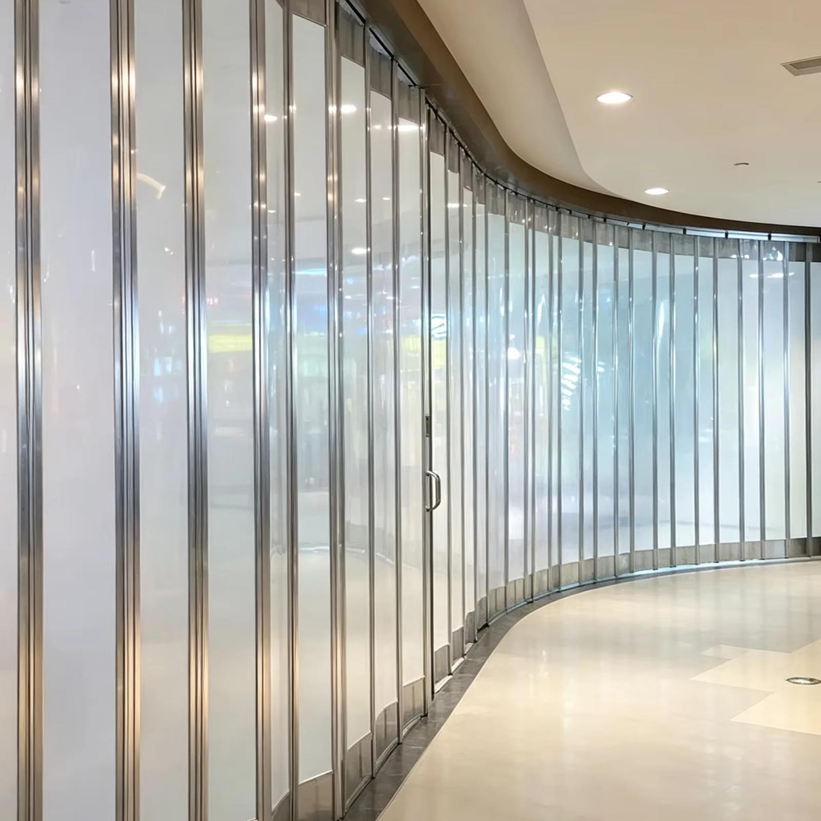 Factory Customized Modern Transparent Shop Sliding Doors Crystal Aluminum Folding Doors