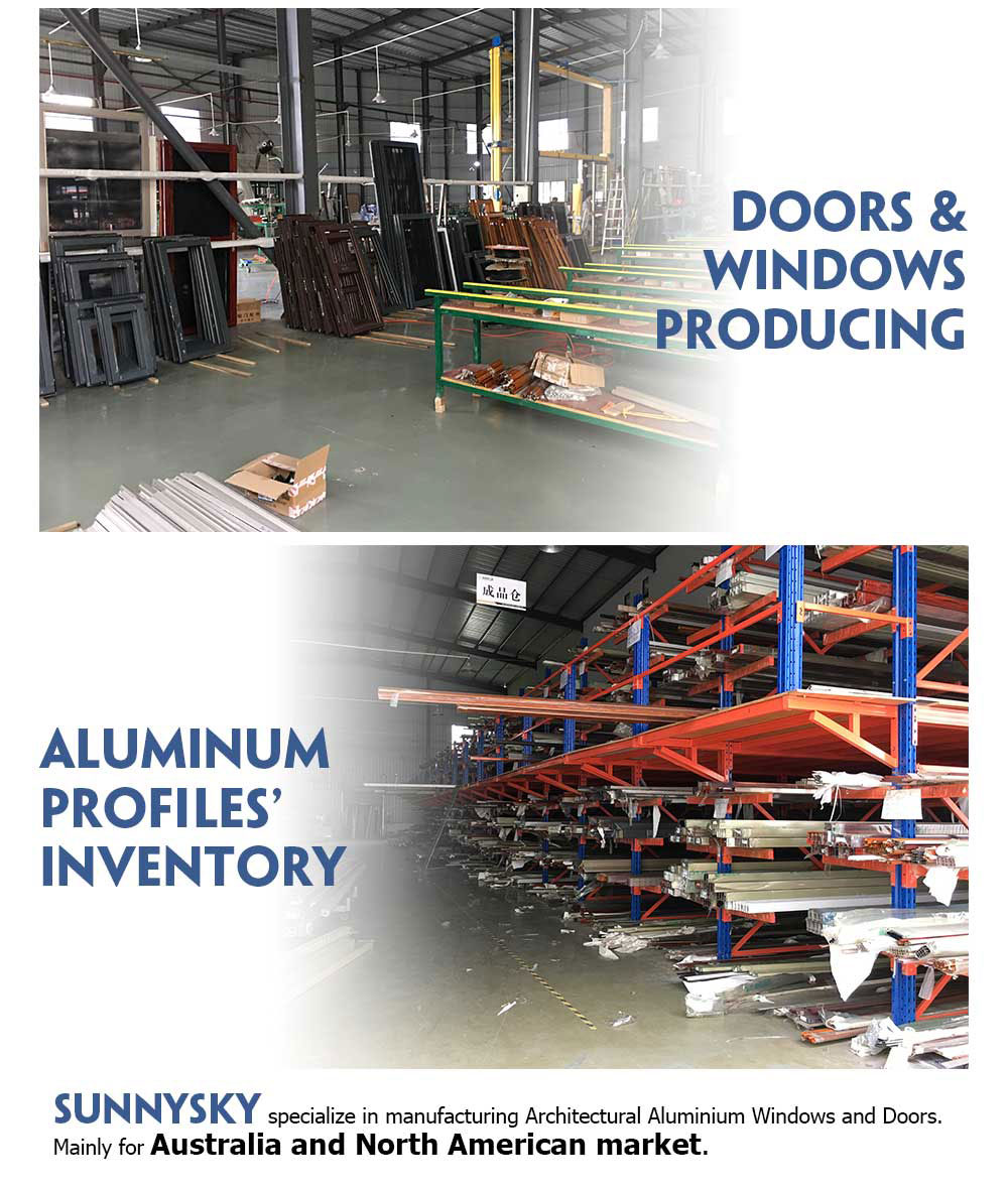Sunnysky Building House Entrance Swing Door Villa Aluminum Casement Door With Mosquito