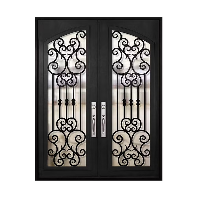 European Standard Iron Doors Interior Aluminium Steel Framed Swing Glass Door Crittall Style Wrought Iron Entrance French Doors