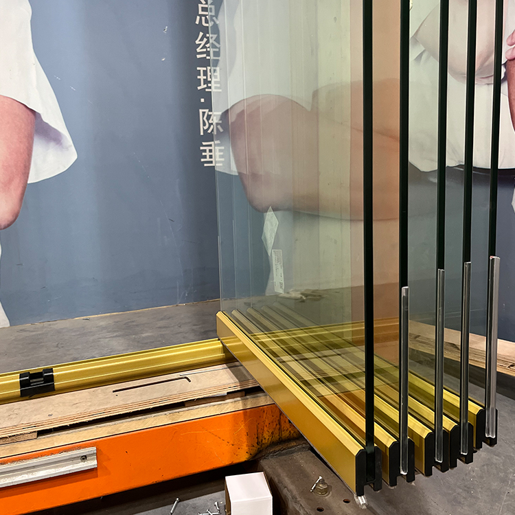Partition Wall Stack Exterior Frameless Sliding Door Movable Glass Aluminum Folding Waterproof Graphic Design Commercial Modern