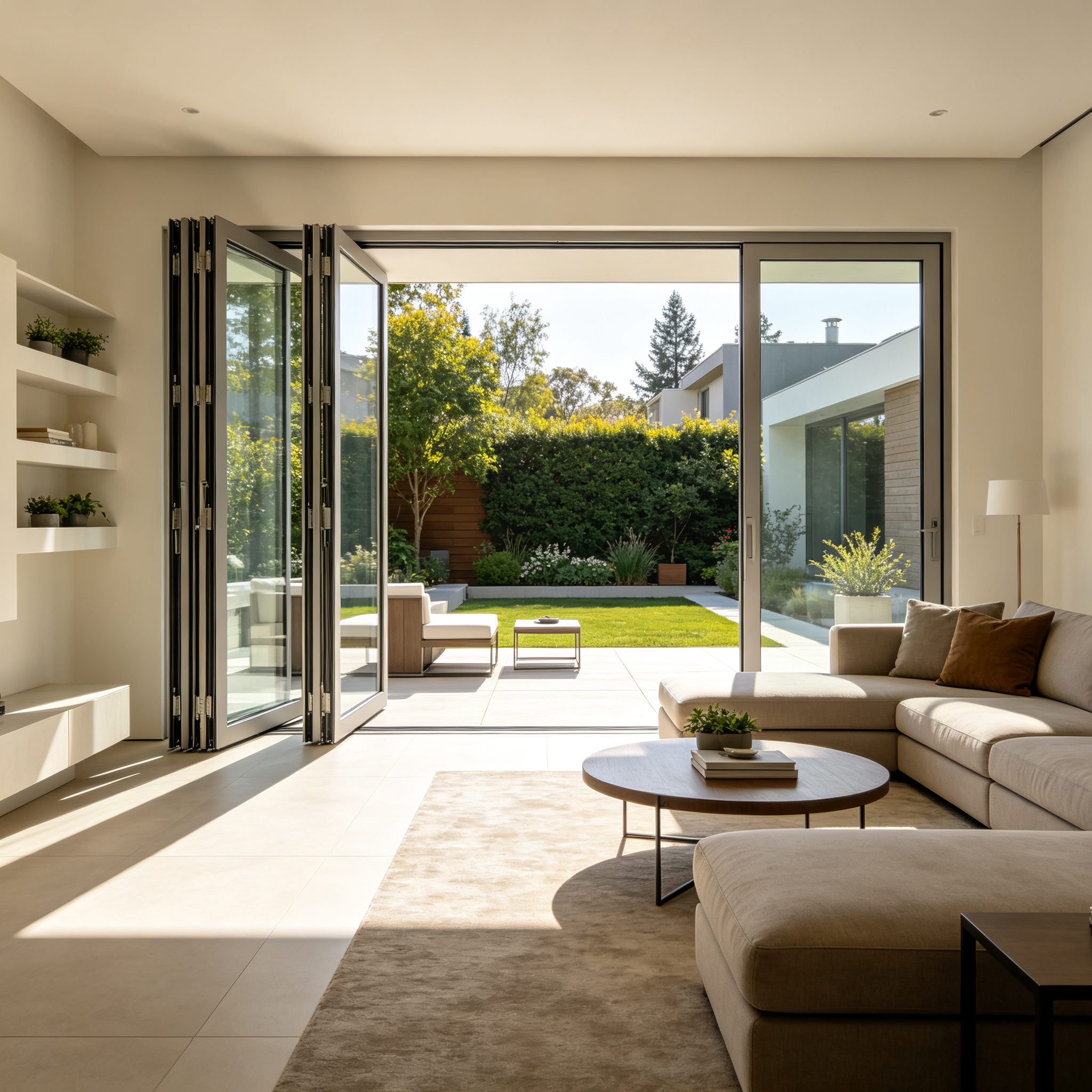 Thermal Break Aluminum Multi Slide Door Glazed Glass Stacking Design Large Opening Custom Size For USA Luxury Homes
