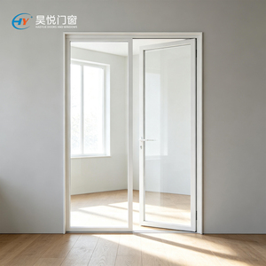 Minimalist White Slim Frame Hinged Door