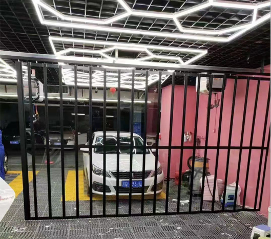 Shopping Mall Shop Aluminum Alloy Arc Transparent PVC Crystal Door
