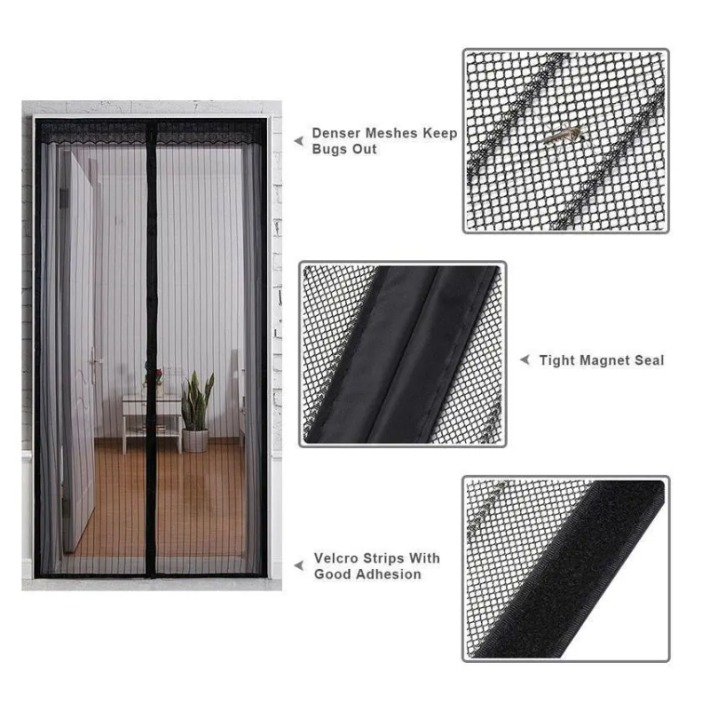 European Style Anti Insect Mosquito Net Magnetic Door Screen Reinforced Magnetic Mosquito Net Curtain Door