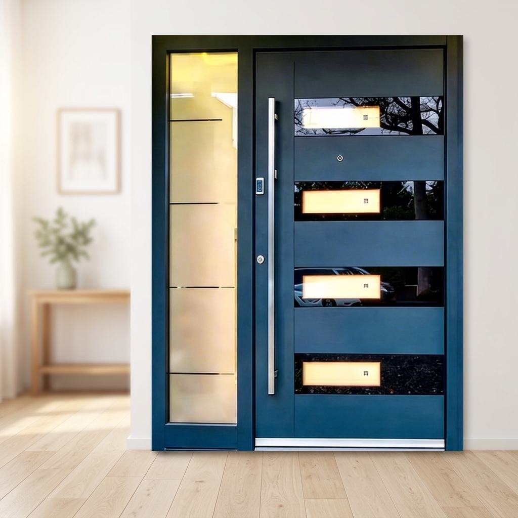 Wholesale GONHO Modern Aluminum Alloy Double Tempered Glazing Waterproof Nylon Fiberglass Screen Thermal Insulation Swing Door