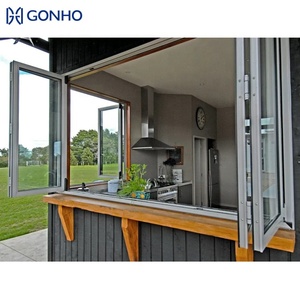 Commercial Exterior Bifolding Tempered Glass Window
