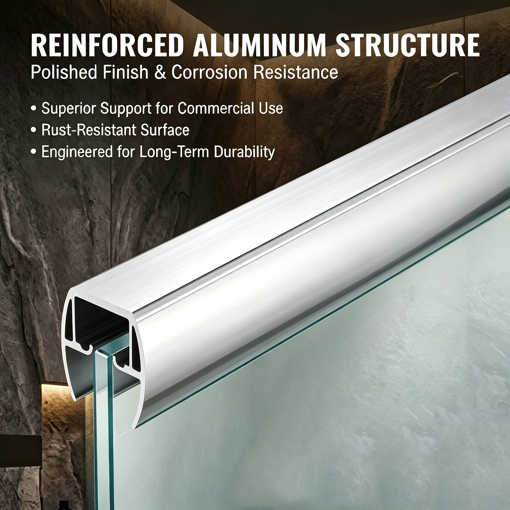 Hotels Shower Door Tempered Glass with Brushed Aluminium Frame Bypass Bathroom Frame Double Sliding Shower Room Door