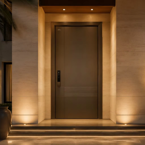 Modern European Charcoal Aluminum Security Entry Door