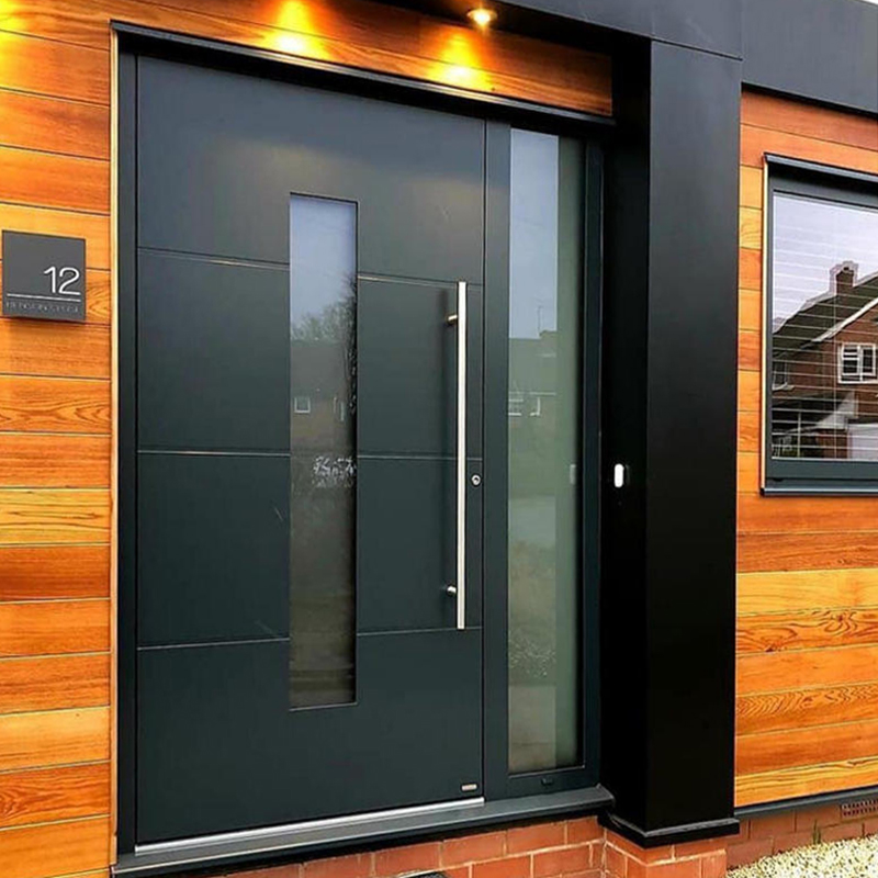 Aluminum Modern Luxury Security Metal Door Residential Exterior Front Entry Door Apartment House Main Gate Entrance Door