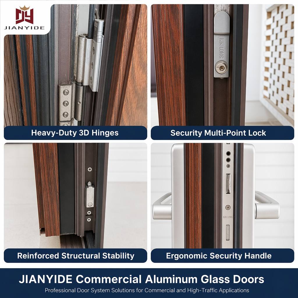 Aluminum Swing Door For Apartment/Hotel Use-High Durability Soundproof &amp; Weatherproof Modern Design Powder Coated Surface